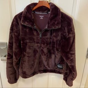 Calvin Klein Performance Faux Fur Jacket